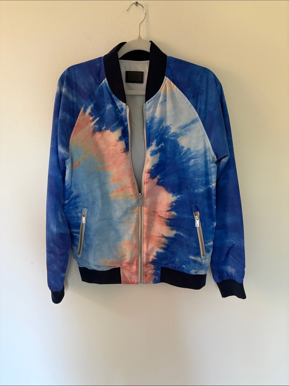 Scotch & Soda Blue and Coral Tie-Dye Bomber